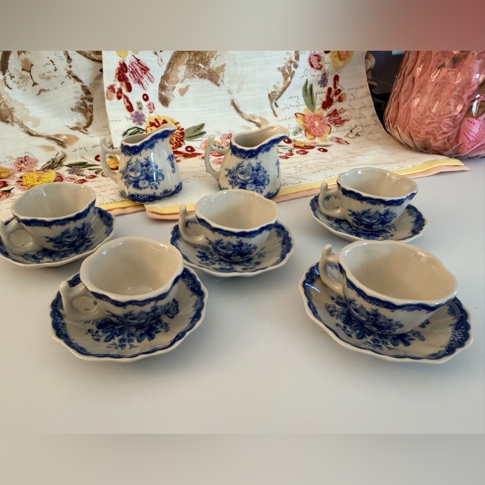 Vintage Madison Bay Company set of 12 Tea Set Porcelain Blue Transferware